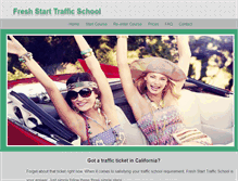 Tablet Screenshot of freshstarttrafficschool.com